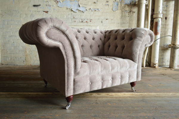 Chesterfield krēsls televizora dīvāns 1-vietīgs dīvāns auduma apdare Jauns audums dīvāni