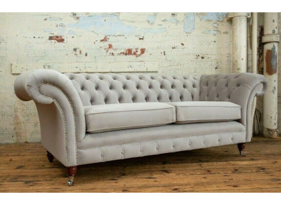 Chesterfield Dīvāns Sofa Polster 3 Sitzer Dīvāni Sēžamvietas Garnitur Sofas Balts Jaunums