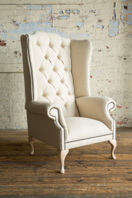 Chesterfield krēsls ar ausīm vienvietīgs dīvāns ar polsteri samts āda audums atpūta jauns