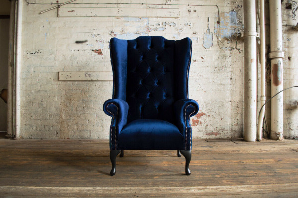 Chesterfield ausplūde krēsls dīvāns atpūta polsteris dizains dīvāni Royal Blue