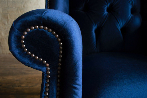 Chesterfield ausplūde krēsls dīvāns atpūta polsteris dizains dīvāni Royal Blue