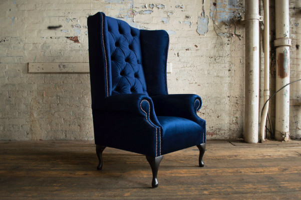 Chesterfield ausplūde krēsls dīvāns atpūta polsteris dizains dīvāni Royal Blue
