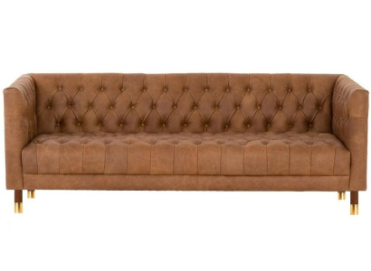 Chesterfield dīvāns trīs vietās brūns xxl liels mēbeles āda dzīvojamā istaba moderns jauns