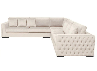 Stūra dīvāns Beža dzīvojamo istabu dīvāns Stūra garnitūras polsterētas samta mēbeles dizains audums Jauns