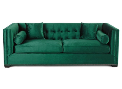 Chesterfield Zaļš auduma viesistabas dīvāns mēbeles Dīvāns Dīvāns Dīvāns Trīsvietīgais