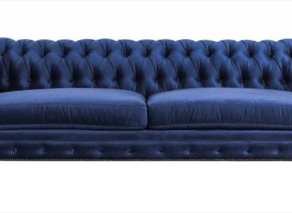 Zils Chesterfield trīsvietīgs moderns dizains jumta dīvāns mēbeles audumu dīvāni jauni