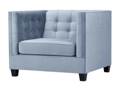 Zils Chesterfield krēsls dzīvojamā istabā tekstila audums Radošā mēbeles Moderns