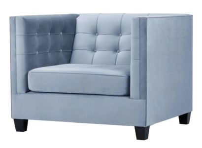 Zils Chesterfield krēsls dzīvojamā istabā tekstila audums Radošā mēbeles Moderns