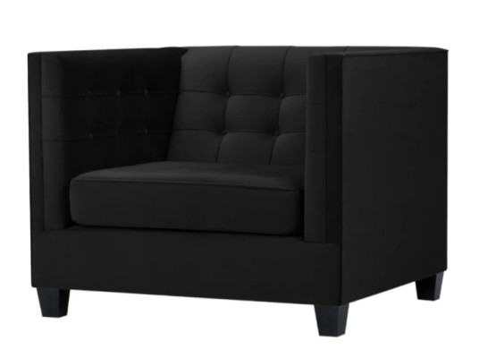 Chesterfield krēsls Radošā mēbeļu tekstila audums Melns Jauns Dzīvojamā istaba