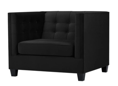 Chesterfield krēsls Radošā mēbeļu tekstila audums Melns Jauns Dzīvojamā istaba