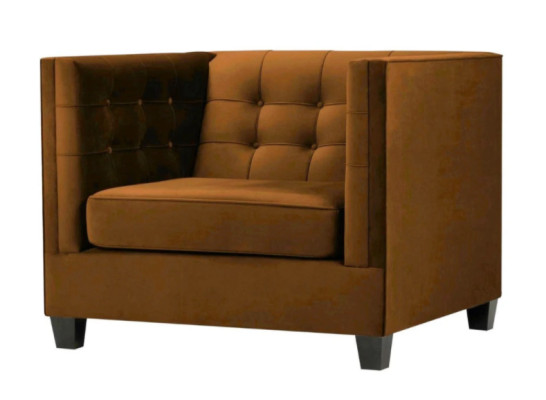 Moderns Chesterfield krēsls tekstils audums brūns Radošas mēbeles dzīvojamā istaba.
