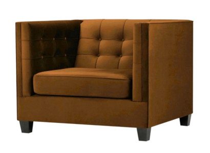 Moderns Chesterfield krēsls tekstils audums brūns Radošas mēbeles dzīvojamā istaba.