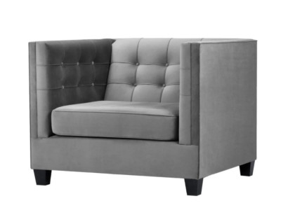 Krēsla Chesterfield tekstils audums pelēks jauns dzīvojamā istaba modernu radošu