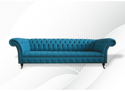Zila xxl Big Sofa Couch Chesterfield 265cm Polster Sofas 4 Sitzer Samt tekstils