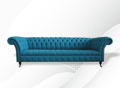 Zila xxl Big Sofa Couch Chesterfield 265cm Polster Sofas 4 Sitzer Samt tekstils