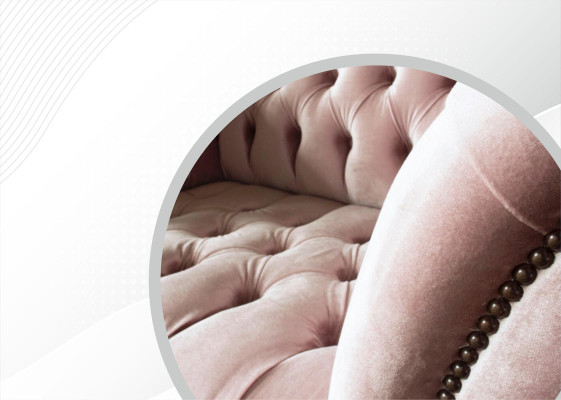 Chesterfield krēsls Rozā audums Dzīvojamā istaba Moderns dizains Radoši mēbeles Jauns