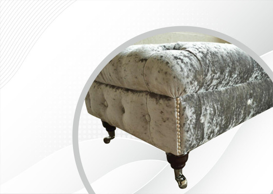 Chesterfield mēbeļu pufa pelēkā krāsā auduma dzīvojamā istaba dizaina pufa dīvāns jauna tekstila materiāla