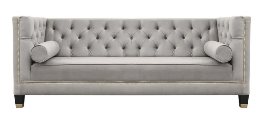 Chesterfield trīsvietīgie auduma dzīvojamā istaba dizaina dīvāni polster sofa sofā zaļā krāsā.