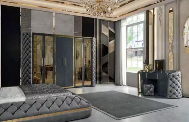 Chesterfield guļamistabas komplekts gultas 2x nakts skapji grima galdiņš skapis 5g.abv.