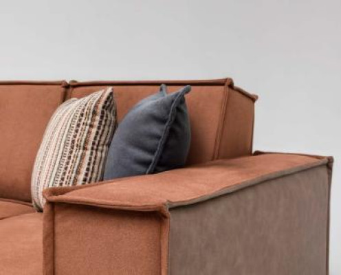 Ecksofa L formas Piederumi Auduma Dīvāns Brūns Dīvāns Moderns Audums