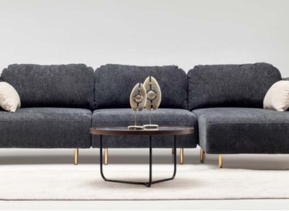 Stūra dīvāns L formā Mīkstais dīvāns auduma dīvāns Griķu dīvāns Guļamā sofa audums