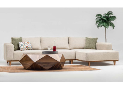 Stūra dīvāns L formā auduma dīvāns mīkstais dīvāns dīvāns gultā Bežs