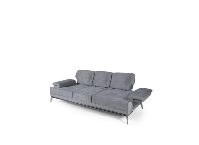 Sofa Stoffsofa dizaina trīsvietīga pelēka pārklājuma dīvāns