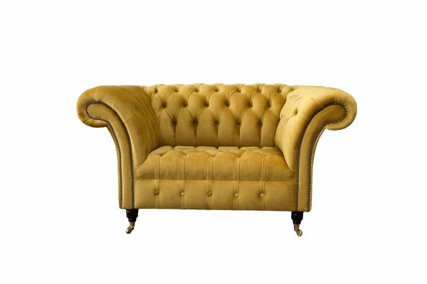 Chesterfield dzeltenais krēsls dīvāns polsteris luksusa auduma dizains dīvāni jaunais