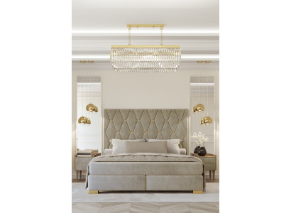 Pelnītes guļamistaba Divguļamā gulta Dizaina nakts galdiņi Luksusa 3 daļu komplekts