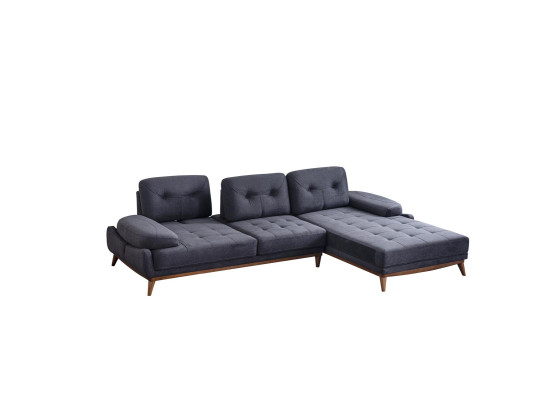 Zils dzīvojamā istaba stūra dīvāns L-formas dīvāns Stilīga sofa Dizainera sēdekļi