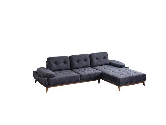 Zils dzīvojamā istaba stūra dīvāns L-formas dīvāns Stilīga sofa Dizainera sēdekļi