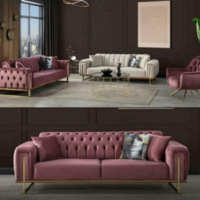 Dizainera Chesterfield sofa Luksusa divas mīkstās dīvānas Dzīvojamās istabas mēbeles