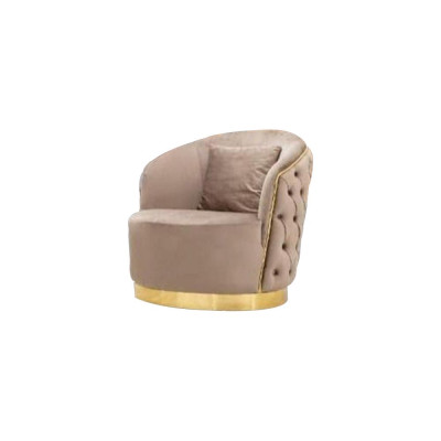 Dizainera dzīvojuma istabas komplekts ar 3-vietīgu dīvānu un krēslu, beige krāsā, 2 daļas, jauns