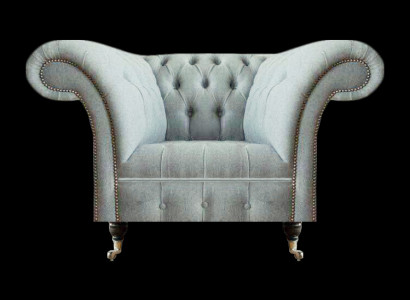 Chesterfield gaiši pelēks krēsls Mūsdienīgs viesistaba Mēbeles ar apvalku Sēdeklis