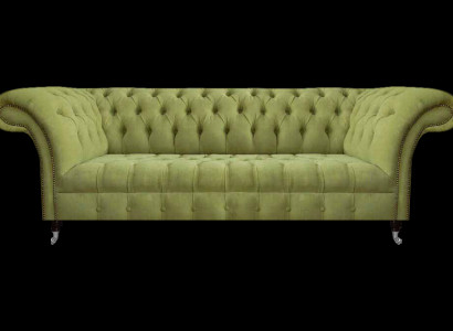 Chesterfield gaiši zaļš dīvāns Moderns dzīvojamās istabas trīsvietīgs luksusa mēbeles