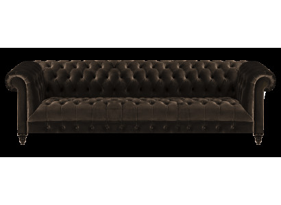 Chesterfield dzīvojamā istabas dīvāns Brūnais 4-vietu luksusa sēdvietas.
