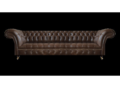 Brūna ādas dīvāns Chesterfield 4 sēdvietu dīvāns Moderns ādas sēdvietas mēbeles