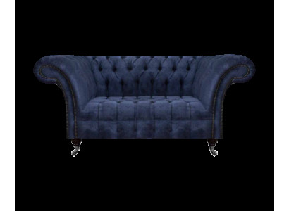 Chesterfield zila auduma galds dzīvojamā istaba 2-vietīgs luksusa sēdekļi.