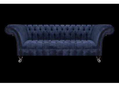 Tumši zils Chesterfield dīvāns Sēdvietas polsterdīvāni tekstila mēbeles