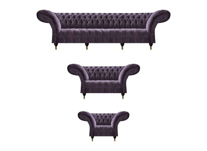 Chesterfield Lila sēdvietas Moderns 4-vietīgs dizainera divvietīgs krēsls.