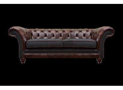 Brūngrejs Chesterfield elegants divvietīgs dzīvojamā istabas mēbeles dīvāns