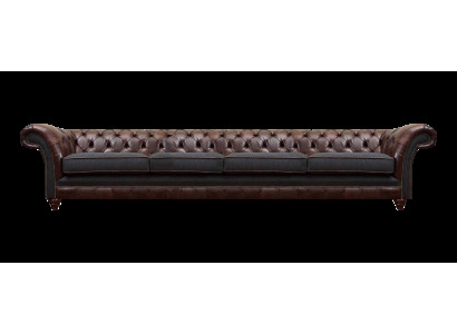 Brūnais Chesterfield ādas dīvāns, dizainera četrstāvu dzīvojamais istabas dīvāns noble salongi