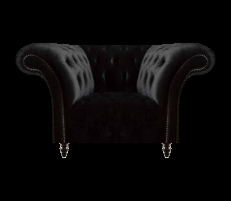 Česterfīldas melns krēsls ar mākslīgo apdari, dzīvojamais zāls, viena vieta, jauns.