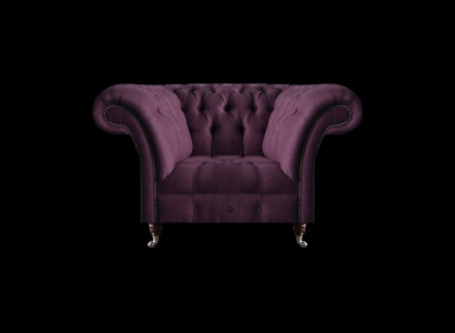 Chesterfield Purpursarkanais krēsls dzīvojamā istaba Vienvietais dizainera greznais atpūtas krēsls