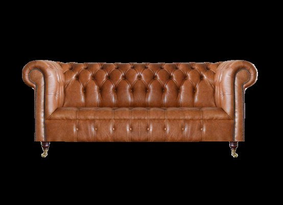 Chesterfield ādas sēdvietas Brūna trīsvietīga dzīvojamā istaba Nobli sofai