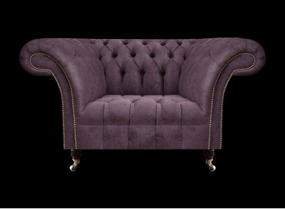 Elegants Chesterfield tumši violetais vienvietīgais dzīvojamās istabas sēdvietas mēbeles, sēžamkrēsls.