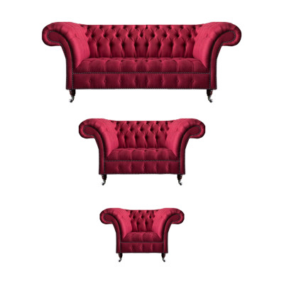 Greznā Chesterfield Roza dīvāna komplekts dizainera auduma velvēnač divistabu istabai