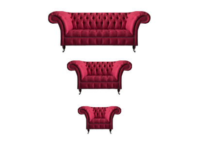 Greznā Chesterfield Roza dīvāna komplekts dizainera auduma velvēnač divistabu istabai