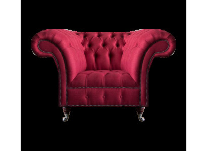 Česterfīldas krēsls Rozā Dizainera sēdvietas luksusa auduma dzīvojamā istaba