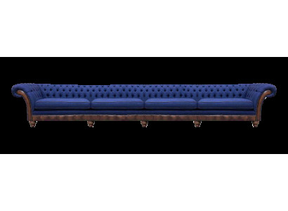 Zils "Chesterfield" dzīvojamā istaba četrato saišķu dīvāns Ekskluzīvi apjomgaldi.